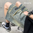 Load image into Gallery viewer, [BIGEMAN Series] ★Shorts★ Denim pants Fashion Casual Stylish Unisex Men's Alphabet Blue
