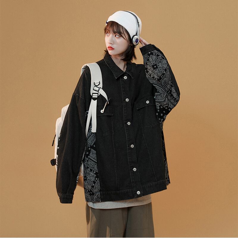 [Winter Series] ★Jacket★ 2color Blue or Black Denim Outer Jeans Unisex Switchable Fashion