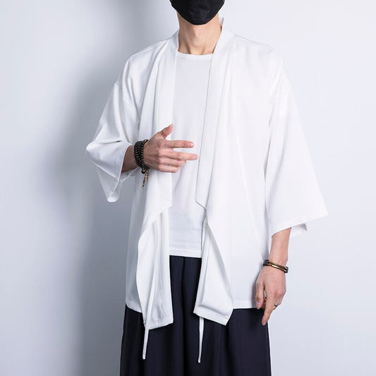 [MUFENG Series] ★Happi coat★ 2color Plain Chinese Style Unisex Men's Large Size Black White