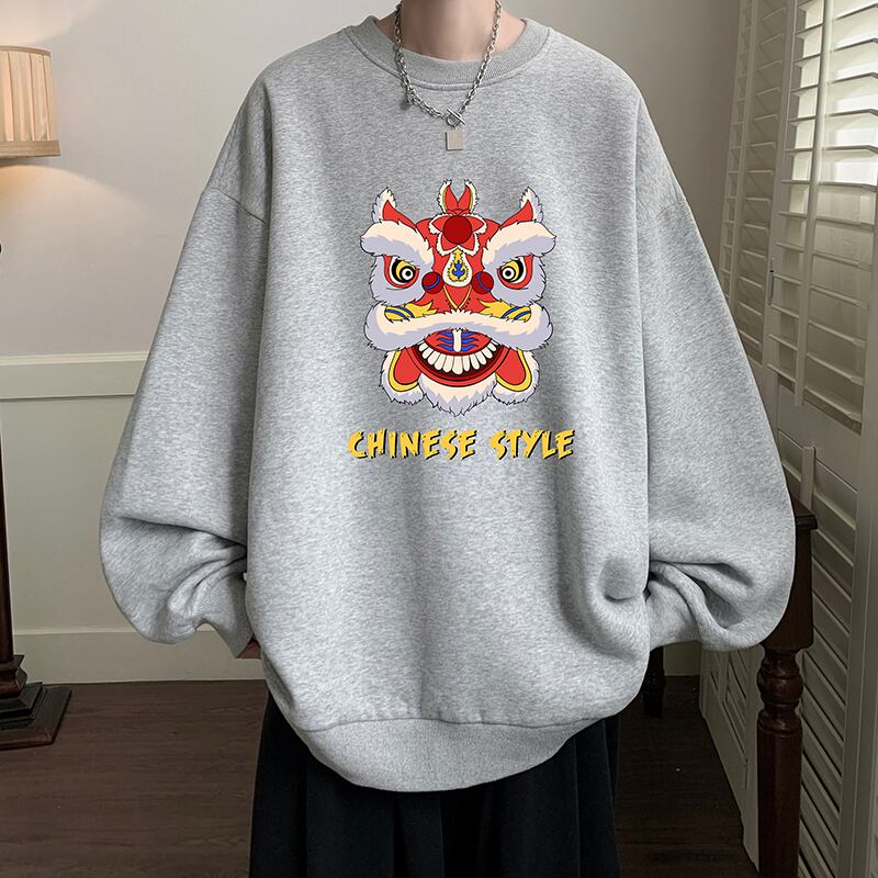 [LANGGUANGHU Series]★China style tops★ 4color Unisex Men's Large Size Lion