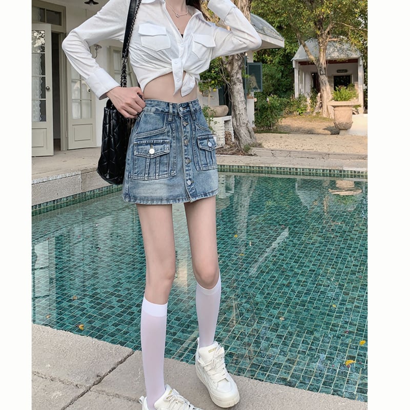 [CHUNUO Series] ★Denim Skirt★ 2color Bottoms Fashion Mini Length Skirt Sexy Cute