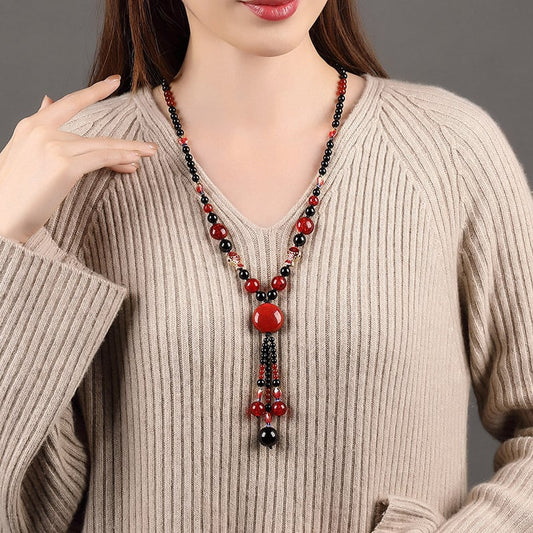 [Louran Guest Series] ★China style necklace★ Collar ladies accessories black red fish fish