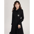 Load image into Gallery viewer, [Shojinsho Series] ★One Piece★ Irregular long sleeve dress Designed Cute Stylish Black Black
