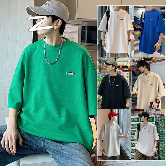 [BIGEMAN Series]★T-shirt★ Tops 7color Unisex Men's Large Size Casual Simple Easy to Match