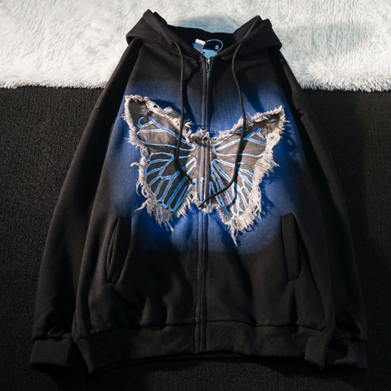 [APWSTUDIO Series] ★Outer★ 3color Parka Butterfly Unique Unisex Men's Cotton Black White Gray