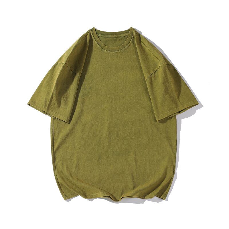 [BIGEMAN Series]★T-shirt★ Tops 7color Unisex Men's Large Size Retro Plain Simple