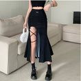 Load image into Gallery viewer, [Sansanya Sansan Series]★Skirt★ Bottoms Tight Skirt Sexy Black Black SML Slit
