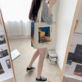 Load image into Gallery viewer, [Andcici Series]★Bag★ Tote bag, canvas bag, large capacity, date, floral pattern, oil painting style, blue, design, cute
