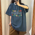 Load image into Gallery viewer, [DESCHPE Series]★Denim Shirt★ POLO Shirt Tops Unisex Men's Embroidery Alphabet Blue Blue
