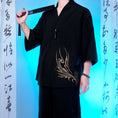 Load image into Gallery viewer, [Kuraho Koya Series] ★Chinese style tops★ 2color black or white embroidered shirt Chinese clothes improved Tang suit cotton linen original
