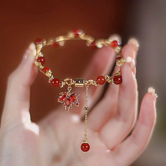 [Random Series]★China Style Bracelet★ Bracelet Ladies Accessories Maple Present Red Red