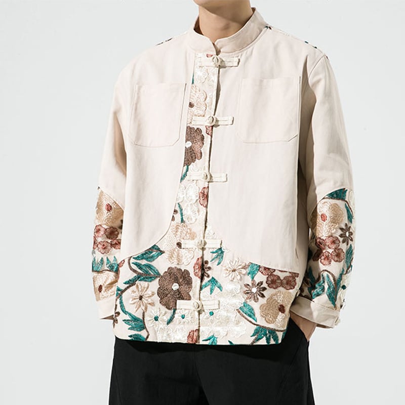 [Kimitsu Series] ★China style jacket★ Quilted Warm 2color Unisex Men's Embroidery China button