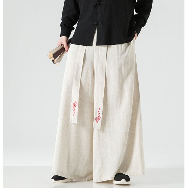 [JUNYI Series]★China style pants★ 2color bottoms casual pants unisex men's large size cotton linen loose