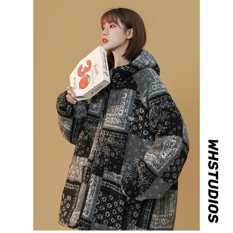 [Suikoishi Series] ★Winter Coat★ Cotton coat, outerwear, without hat type, with hat type, unisex, men's, floral pattern, fashion