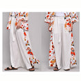 Load image into Gallery viewer, [Mumuki Series] ★Chinese-style pants★ 2 colors, black or white, fan pattern, stylish, gaucho pants, gaucho, casual
