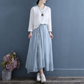 Load image into Gallery viewer, [Qing series]★China style skirt★ 3color bottoms cotton linen embroidery A-line black blue white
