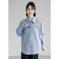 Load image into Gallery viewer, [ZISU0 Series]★Shirt★ Tops Designed Fashion Retro Blue Blue Commuting Office Lady Easy to match
