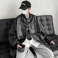 Load image into Gallery viewer, [YOULIN Series]★Jacket★ 3color PU Unisex Men's Large Size Cool Black Beige Dark Brown
