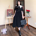 Load image into Gallery viewer, [Dong Xiaojie Series] ★One Piece★ Large Size Summer Short Sleeve Dress Ladies Fashion Black Black Black
