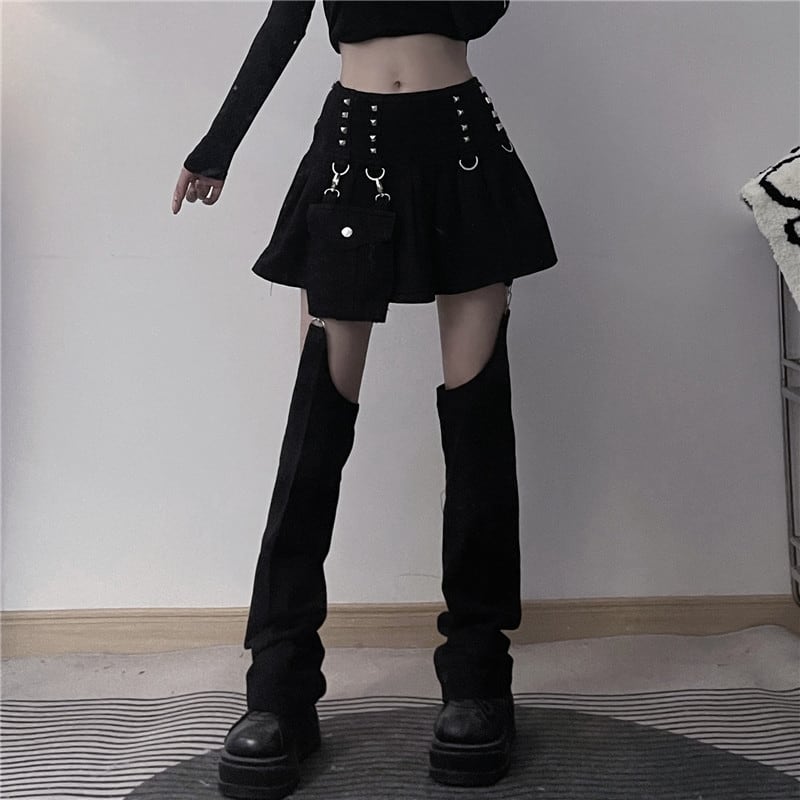 [Style Series] ★Skirt + Pants Tube★ Bottoms Unique Black Black Fashion Slimming SML XL