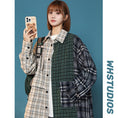 Load image into Gallery viewer, [CHAOMEICHEN series]★Jacket★ 3color outerwear stadium jacket unisex men's plaid color scheme
