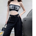 Load image into Gallery viewer, [Tachisho acid series]★Casual pants★Bottoms, slimming, high-looking design, easy to match, black, black
