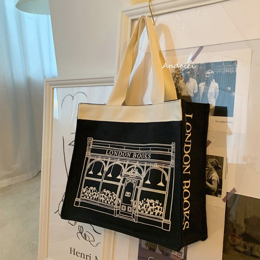 [Andcici Series] ★Bag★ Tote Bag Large Capacity Date Commuting School Cute Ladies Black Black