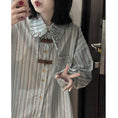 Load image into Gallery viewer, [TANGCHAO Series]★Shirt★ 2color Tops Vertical stripes Striped pattern Thin Cute Easy to match Date Commuting
