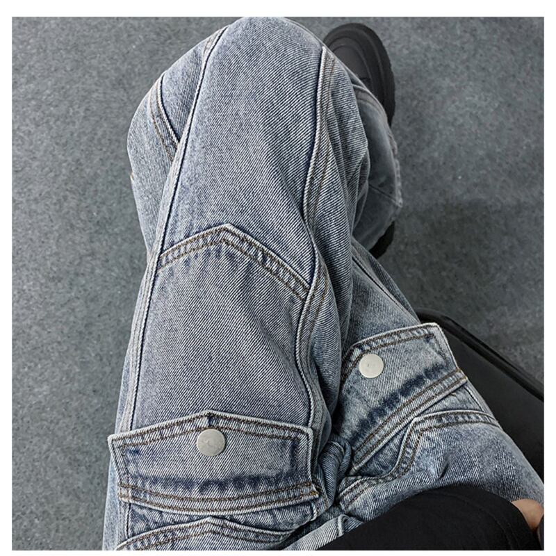 [YANDAN Series]★Denim pants★ 3color bottoms pants unisex men's large size slimming