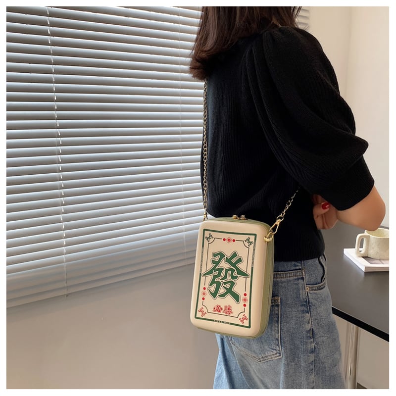 [TIANBAI series] ★Shoulder bag★ 3 types Mahjong mahjong cute green color scheme bag