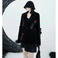 Load image into Gallery viewer, [chicsky---Kurono Series]★Blazer★ Outer PU Black Black Chain Rose SML Original
