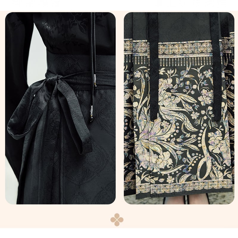 [BABA Series]★China Style Skirt★Maki Skirt, Hanfu Skirt, Women's, Improves Temperament, Black, Black