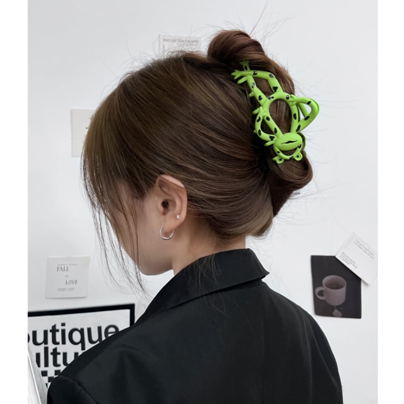 [KANSAI Series] ★Hair Ornament★ Hair Clip Accessory Accessory Cartoon Frog Green Stylish Large Bun Hair