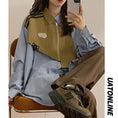 Load image into Gallery viewer, [UATONLINE Series]★Shirt★ Tops Faux Layered Unisex Men's Loose Gray Blue
