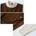 Load image into Gallery viewer, [CHIC Series] ★One Piece★ Faux Layered Corduroy Coffee Color Date Improves Temperament
