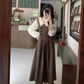 Load image into Gallery viewer, [Dong Xiaojie Series] ★Long Sleeve Dress★ Large Size Women's Dress Faux Layered Dark Brown
