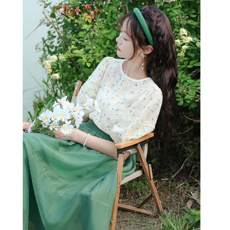 [Shirashu Series] ★Skirt★ Bottoms Summer Clothes Simple Ladies Fashion Green Green Easy to match