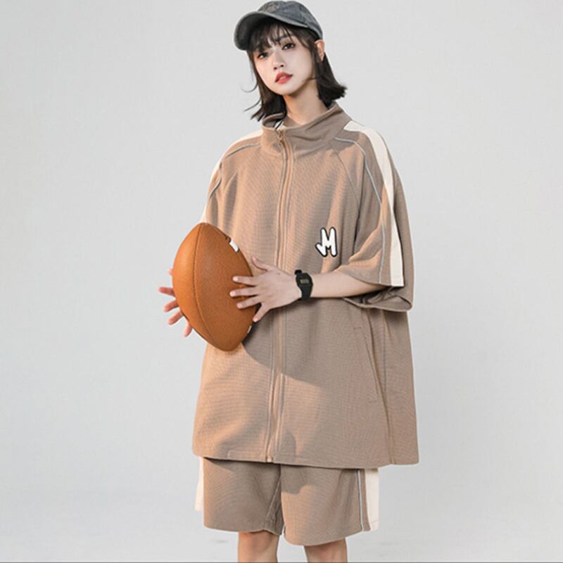 [SENSU Series]★Setup★ 3color POLO shirt + shorts 2-piece set Top and bottom set Green Beige Coffee color