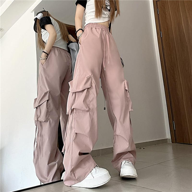 [Style Series]★Casual Pants★ 4color Bottoms Pants Unisex Men's SML XL Black Pink Blue Thin