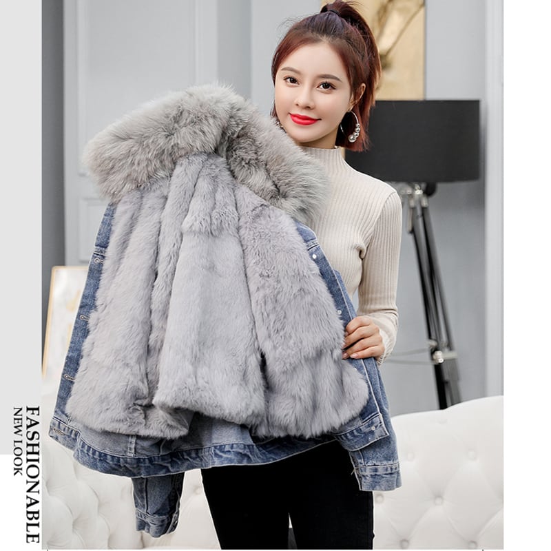 [ZHUANGYOU series] ★Winter coat★ Outer 2color denim jacket ladies blue blue black black