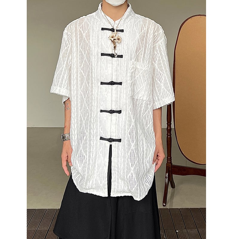 [14GSL Series]★China Style Shirt★ 2color Tops Fashion Unisex Men's White Black Chinese Clothes