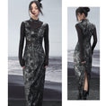 Load image into Gallery viewer, [Daiseiryusu series]★China style dress★ Switching fake layered long sleeve Switching long length Original
