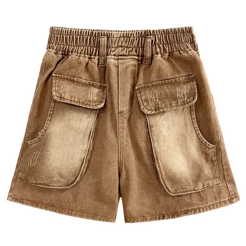 [YIDAO Series]★Shorts★ 3color Denim Pants Short Length Pants Trousers Brown Black Purple