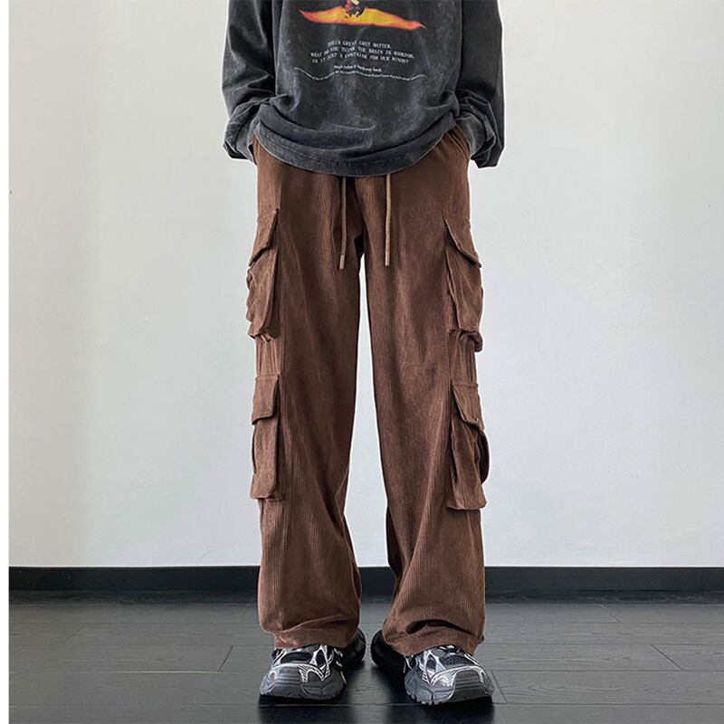 [NANSHI Series] ★Casual Pants★ 2color Bottoms Trousers Corduroy Unisex Men's Black Coffee Color