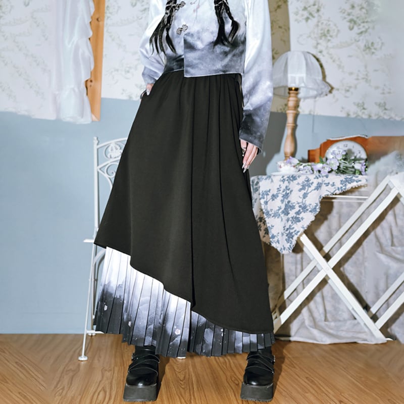 [Old Monster --- Tanukiko Series] ★Chinese-style setup, single item order★ Thick, warm tops or skirts, printed Chinese clothes