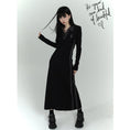 Load image into Gallery viewer, [LadyGhost Series]★Dress★ Dress POLO neck slimming long dress cute SML black black
