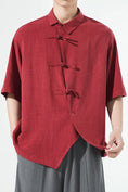 Load image into Gallery viewer, [MMstudios series]★China style shirt★ Tops 3color Unisex Men's Large size Plain Black Red
