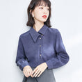 Load image into Gallery viewer, [AISHUMA Series]★Shirt★ Tops Ladies Corduroy Temperament Enhancement Spring Autumn Blue Blue
