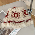 Load image into Gallery viewer, [Inkobo series] ★China style hat★ 5color knit fluffy fashionable cute black brown blue red pink
