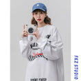 Load image into Gallery viewer, [FKZ Series] ★Tops★ 3color Round Neck Unisex Men's Sweatshirt Black Blue White Casual
